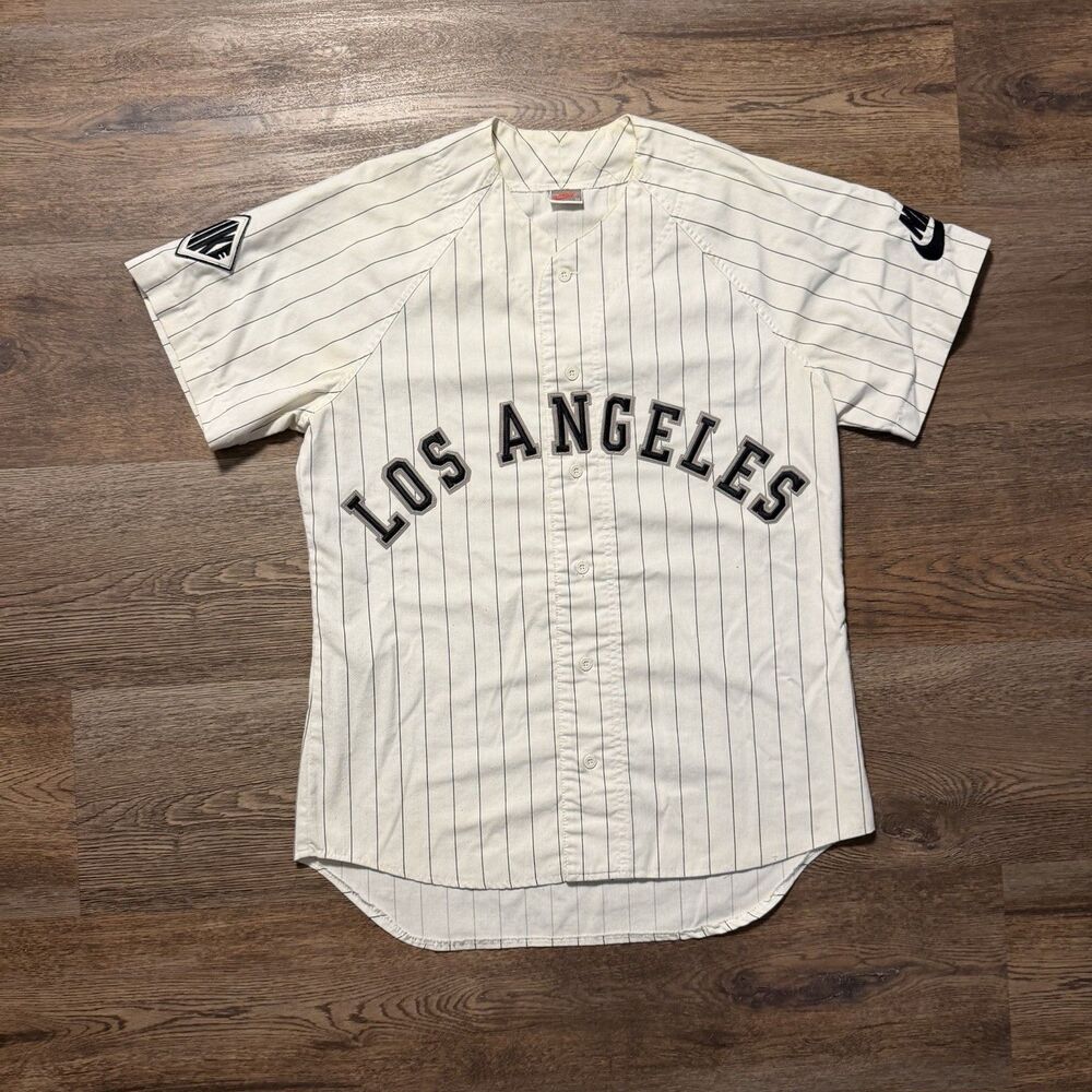 Vintage Nike Los Angeles Baseball Jersey Size M Pinstripe 90s Y2K Swoosh
